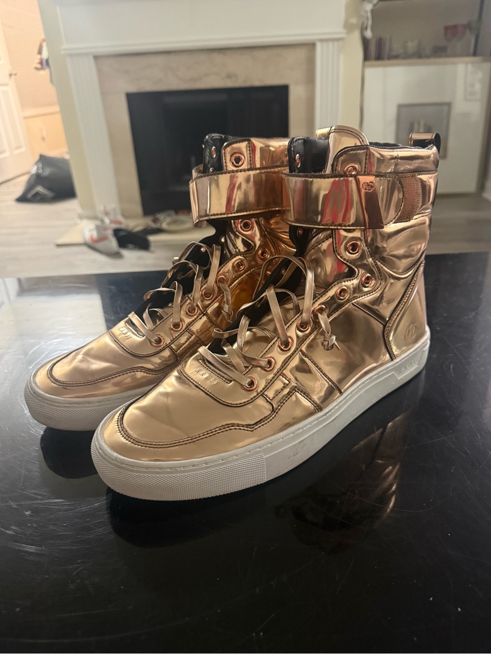 Radii Vertex Liquid Gold High Top Lace Up Men shoes size 11